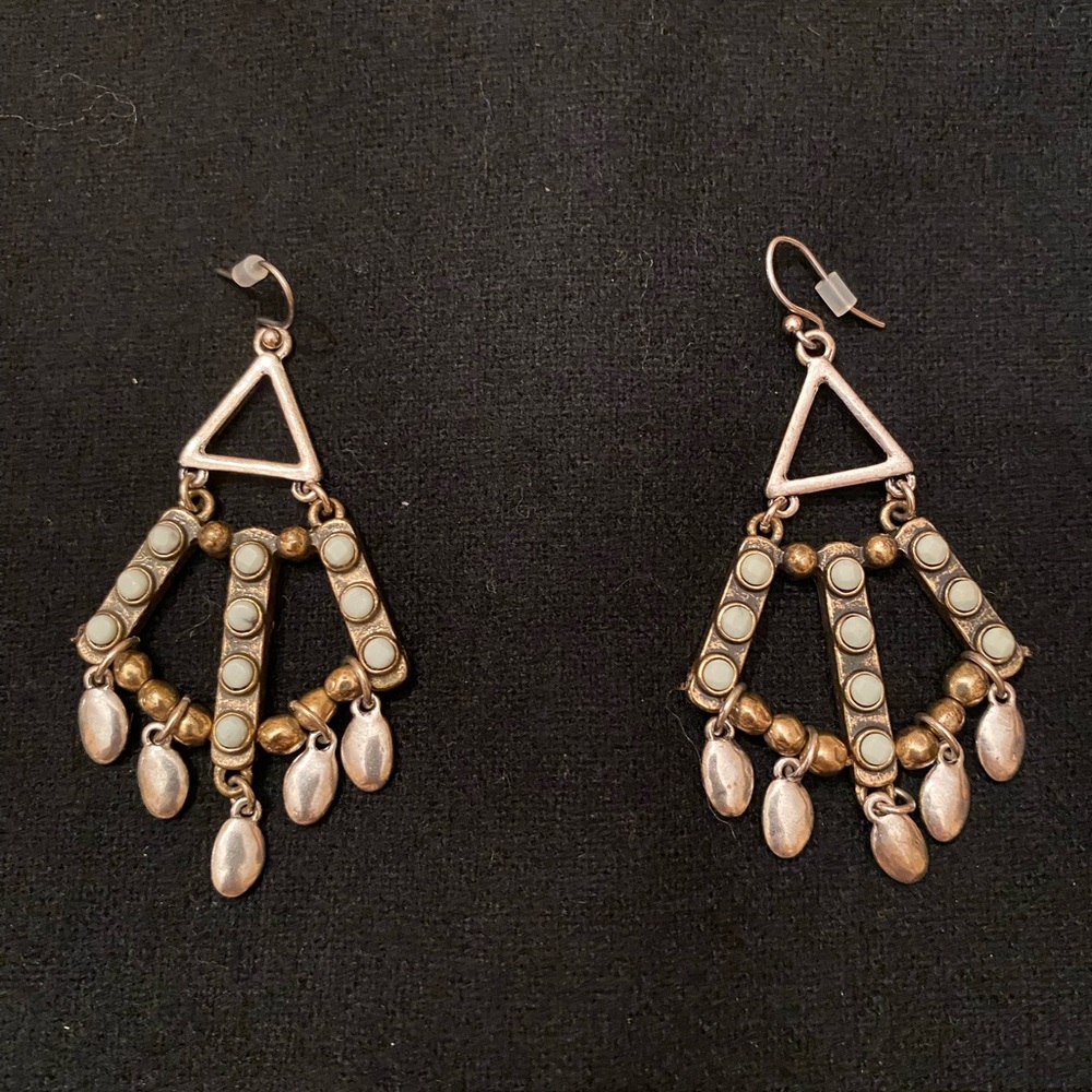 Lucky Brand Gold Tone Dangle Chandelier Earrings